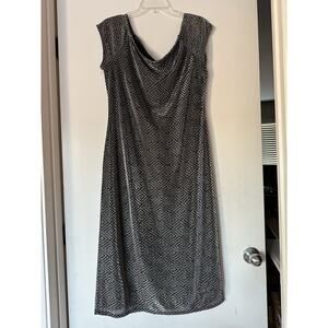 Derek Heart black and Silver metallic midi dress Size 1X